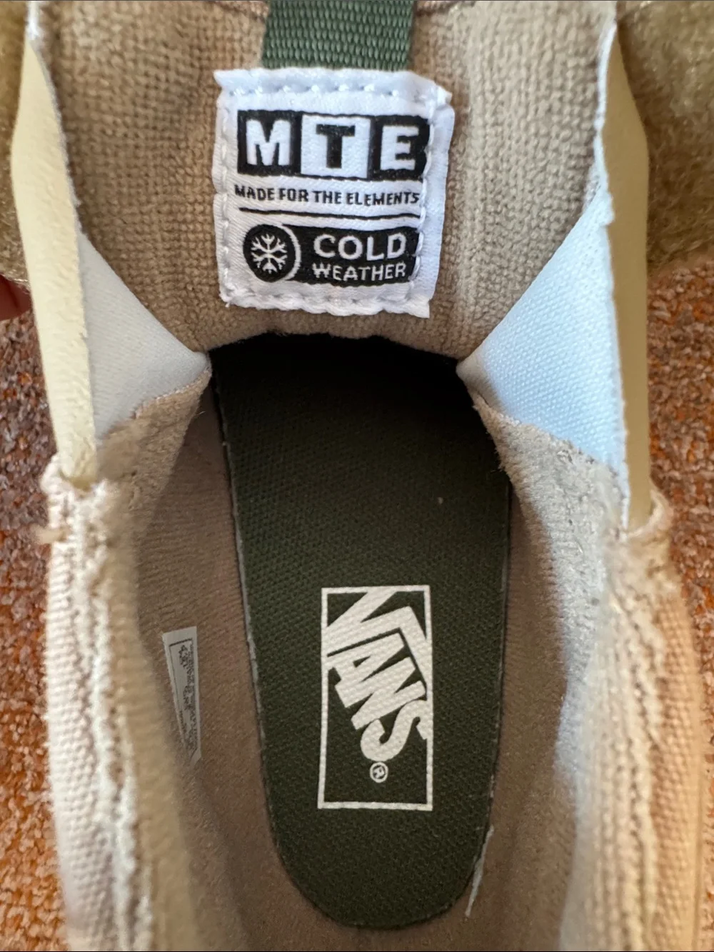 Vans Kids Slip-On Rain & Snow Boots in Beige, Terracotta & Green